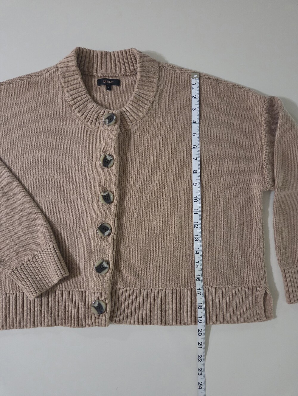 Quince Organic Cotton Camel Cropped Cardigan - Picture 11 of 16